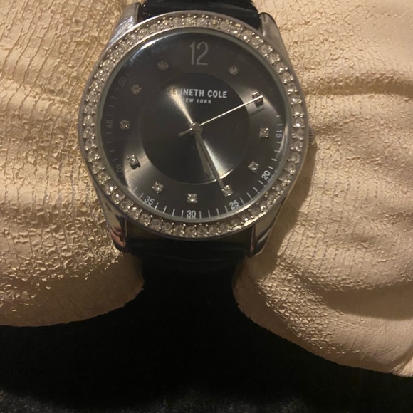 Kenneth Cole Crystal-Embellished Silver Watch